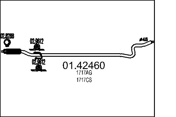Tubo gas scarico - 01.42460 MTS
