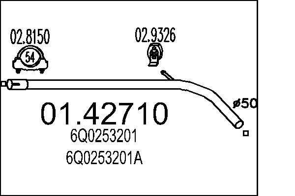 Tubo gas scarico - 01.42710 MTS