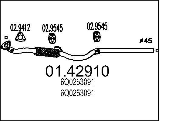 Exhaust Pipe - 01.42910 MTS