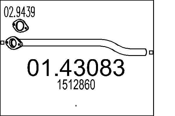Tubo gas scarico - 01.43083 MTS