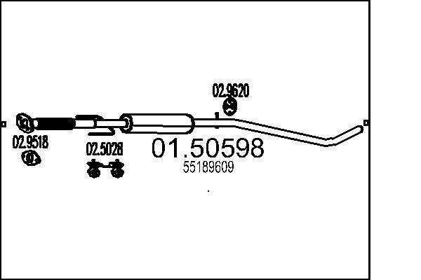 Silenziatore centrale - 01.50598 MTS