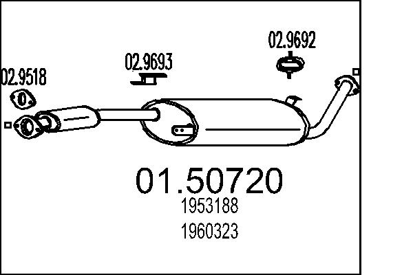 Middle Silencer - 01.50720 MTS