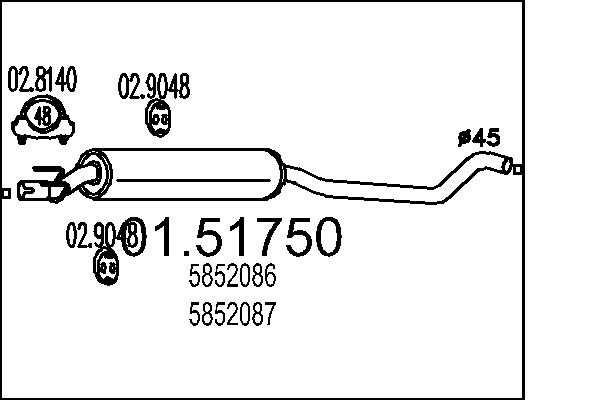 Middle Silencer - 01.51750 MTS
