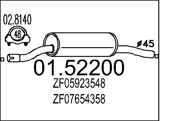 Front Silencer - 01.52200 MTS
