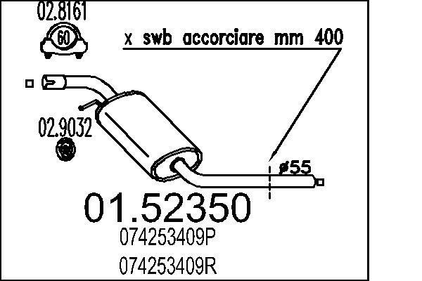 Middle Silencer - 01.52350 MTS