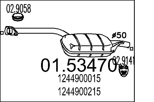 Middle Silencer - 01.53470 MTS