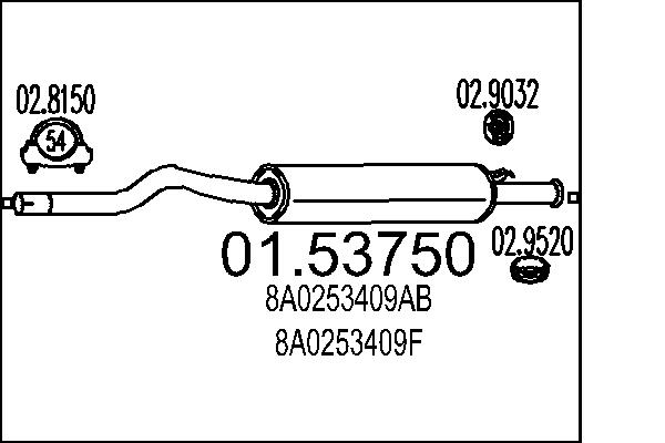Middle Silencer - 01.53750 MTS