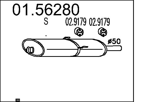Middle Silencer - 01.56280 MTS
