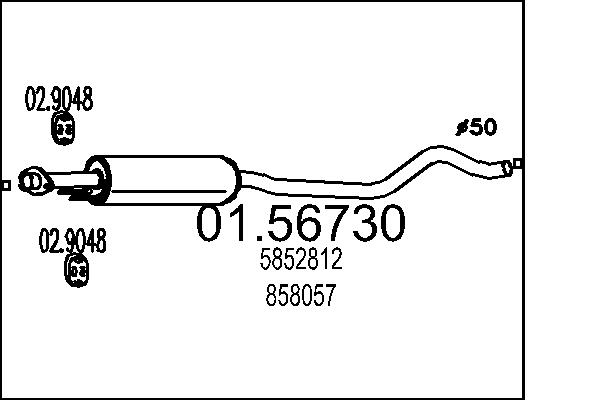 Middle Silencer - 01.56730 MTS
