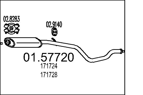Middle Silencer - 01.57720 MTS