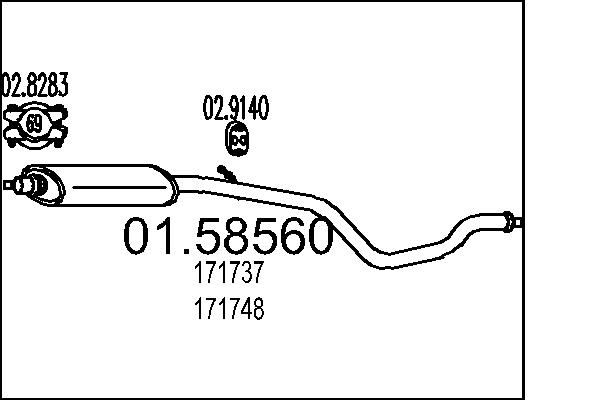 Middle Silencer - 01.58560 MTS