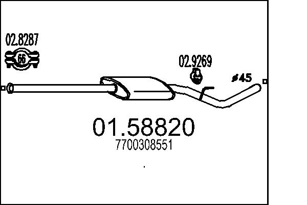 Middle Silencer - 01.58820 MTS