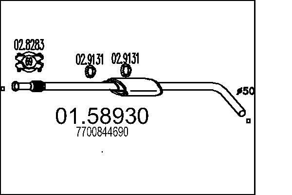 Middle Silencer - 01.58930 MTS