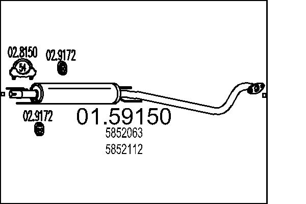 Silenziatore centrale - 01.59150 MTS