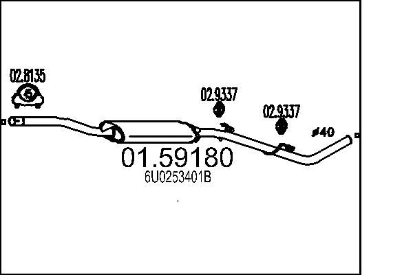 Silenziatore centrale - 01.59180 MTS