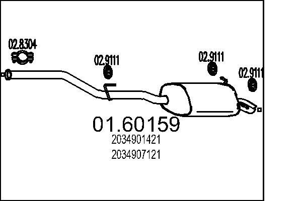 Silenziatore posteriore - 01.60159 MTS
