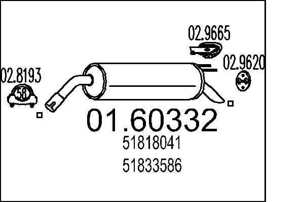 Silenziatore posteriore - 01.60332 MTS