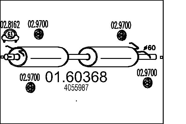 Silenziatore posteriore - 01.60368 MTS