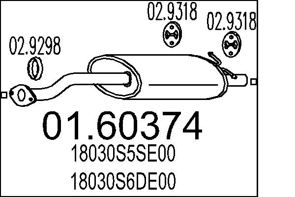 Silenziatore posteriore - 01.60374 MTS