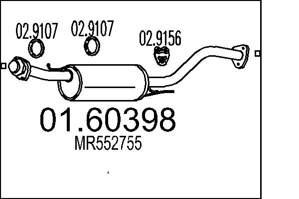 Silenziatore posteriore - 01.60398 MTS