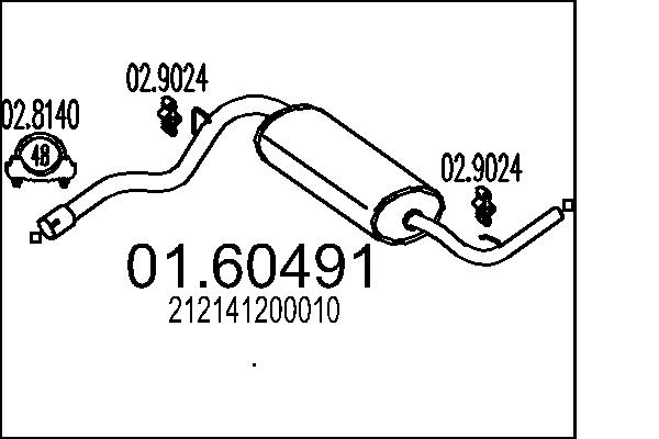 Silenziatore posteriore - 01.60491 MTS