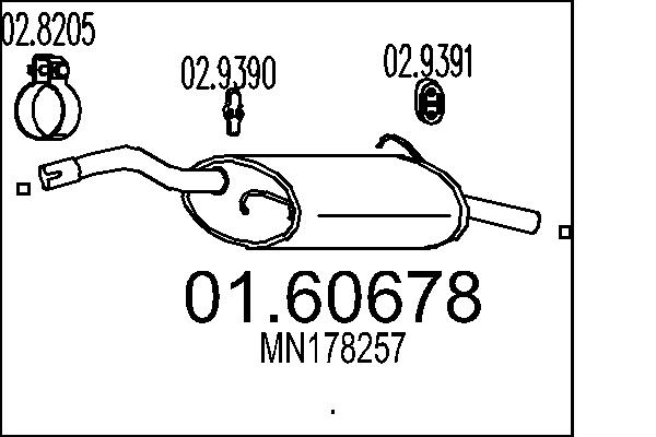 Silenziatore posteriore - 01.60678 MTS