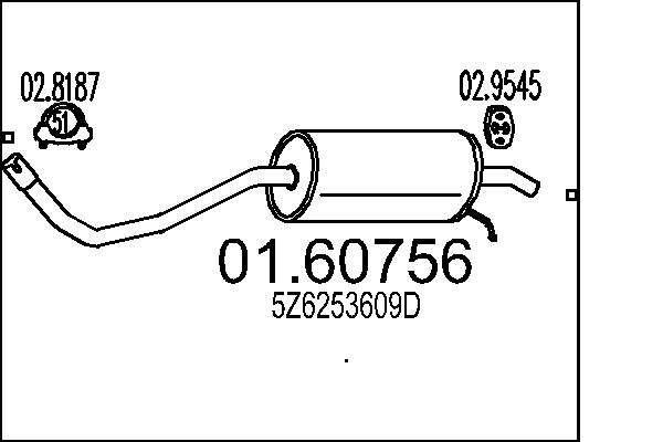 Silenziatore posteriore - 01.60756 MTS