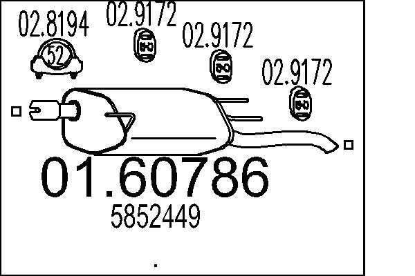 Silenziatore posteriore - 01.60786 MTS