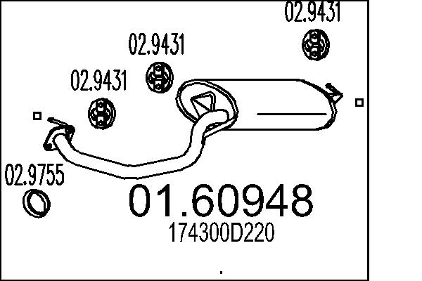 Silenziatore posteriore - 01.60948 MTS