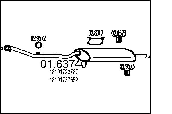 Silenziatore posteriore - 01.63740 MTS