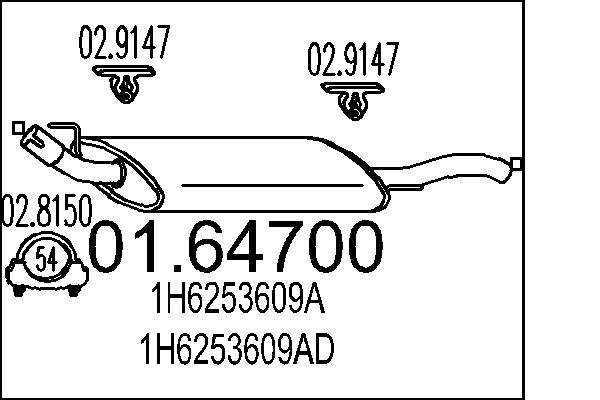 Silenziatore posteriore - 01.64700 MTS