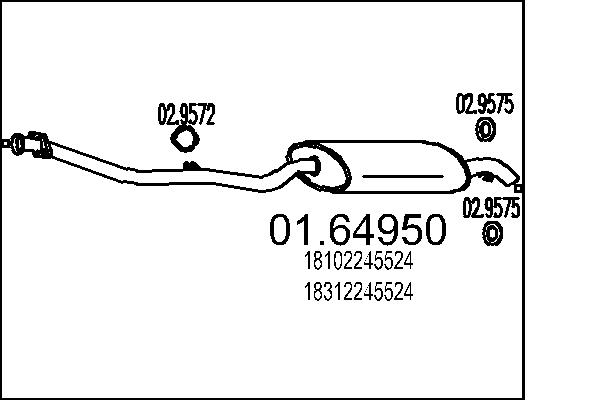 Silenziatore posteriore - 01.64950 MTS