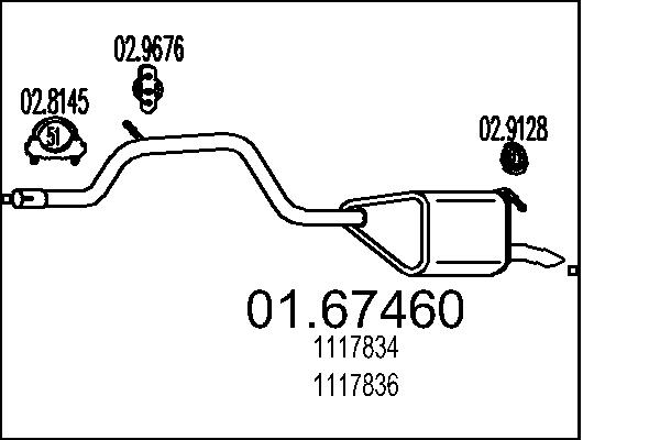 Silenziatore posteriore - 01.67460 MTS