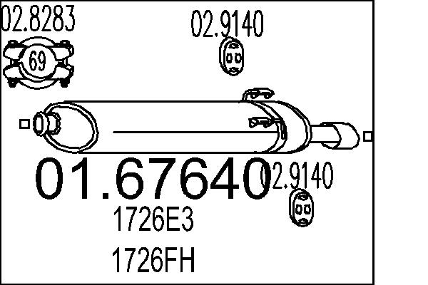 Silenziatore posteriore - 01.67640 MTS