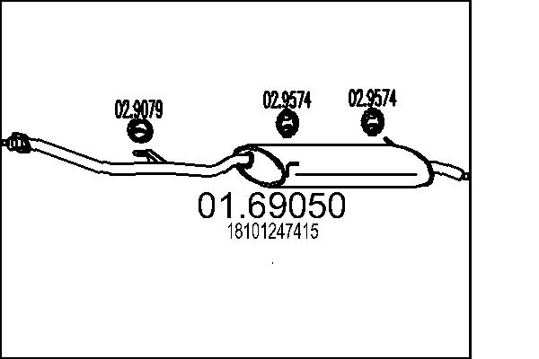 Глушитель выхлопных газов конечный - 01.69050 MTS