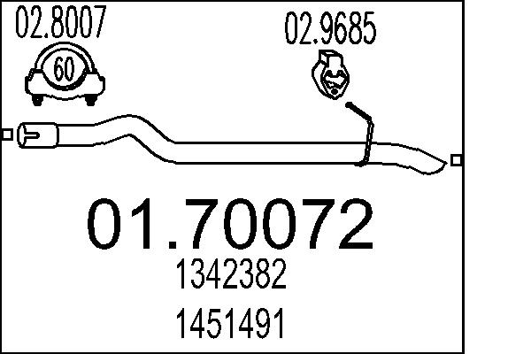 Exhaust Pipe - 01.70072 MTS