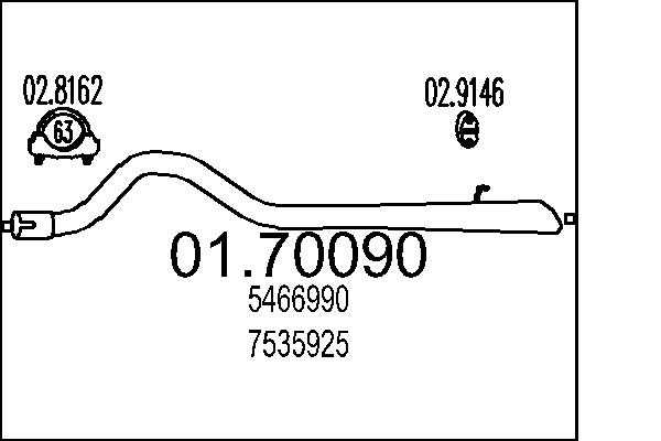Exhaust Pipe - 01.70090 MTS