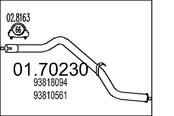 Tubo gas scarico - 01.70230 MTS
