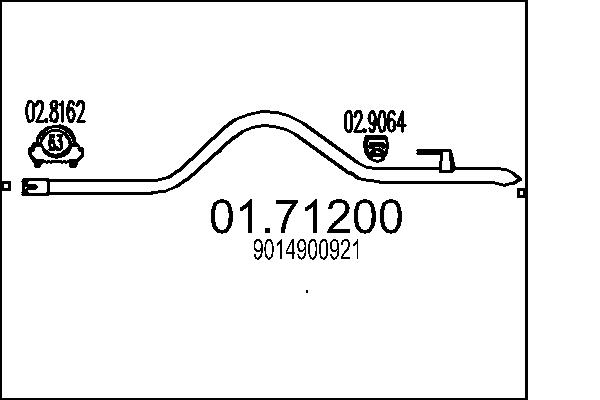 Tubo gas scarico - 01.71200 MTS