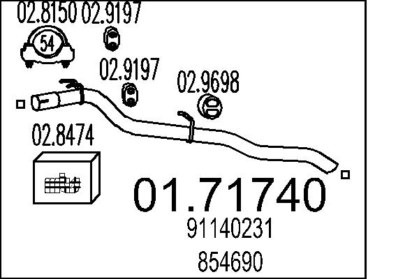Exhaust Pipe - 01.71740 MTS