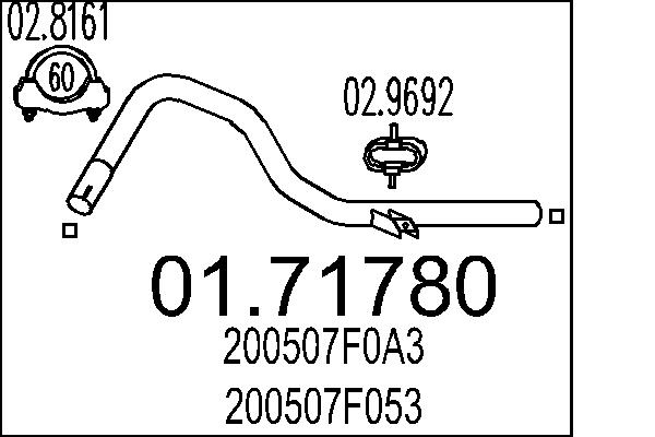 Tubo gas scarico - 01.71780 MTS
