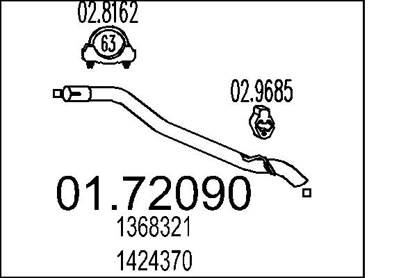 Exhaust Pipe - 01.72090 MTS