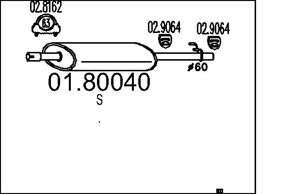 Middle Silencer - 01.80040 MTS