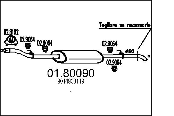 Middle Silencer - 01.80090 MTS