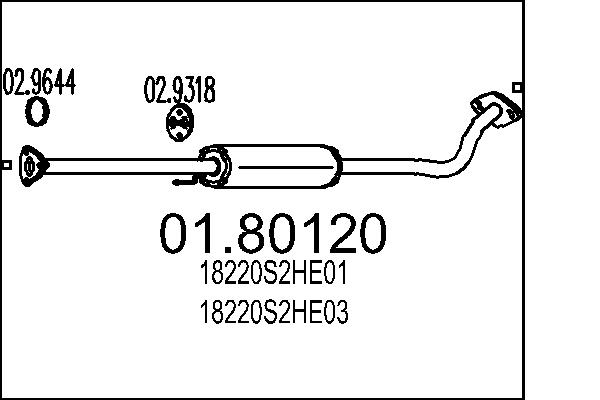 Middle Silencer - 01.80120 MTS