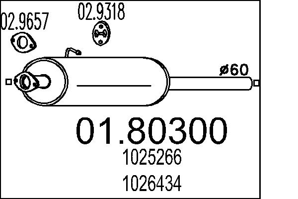 Middle Silencer - 01.80300 MTS