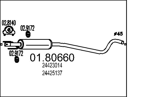 Middle Silencer - 01.80660 MTS