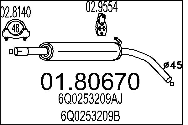 Middle Silencer - 01.80670 MTS