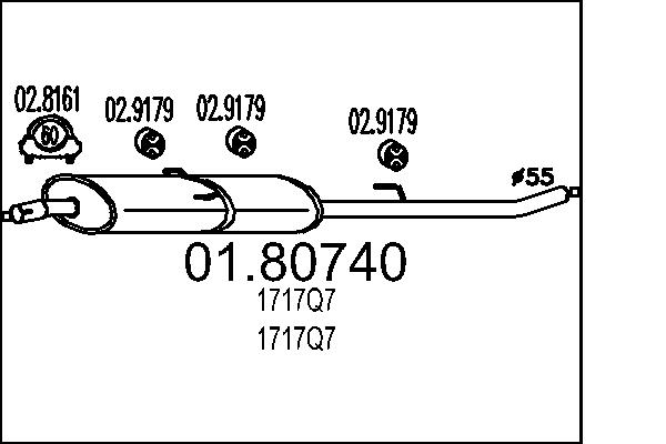Middle Silencer - 01.80740 MTS