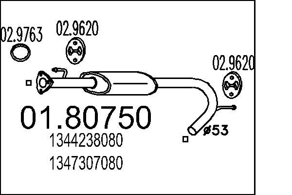 Silenziatore centrale - 01.80750 MTS